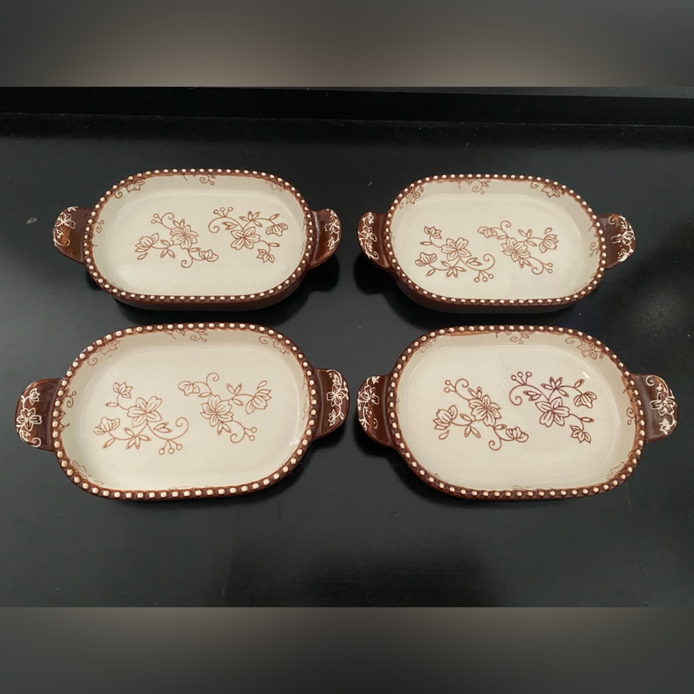 Temp-Tations Ceramic Serving Dish in Cream and Brown